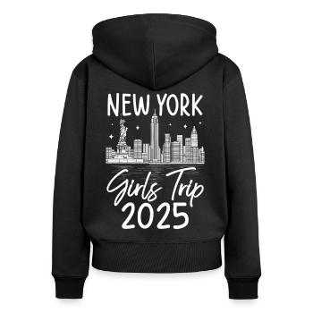 Girls Trip New York 2025 - Frauen Premium Bio Zip Hoodie - Schwarz - Hinten - Julia (174cm)