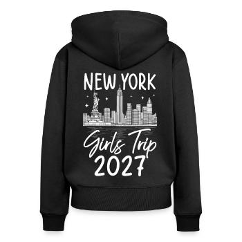 Girls Trip New York 2027 - Frauen Premium Bio Zip Hoodie - Schwarz - Hinten - Julia (174cm)