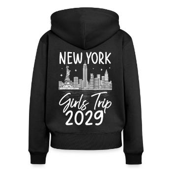 Girls Trip New York 2029 - Women's Premium Organic Zip Hoodie - black - Back - Julia (174cm)