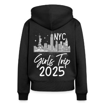 Girls Trip New York 2025 - Frauen Premium Bio Zip Hoodie - Schwarz - Hinten - Julia (174cm)