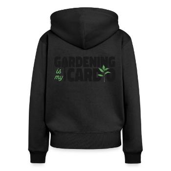 Plant Lover Gardening Gardening Is - Frauen Premium Bio Zip Hoodie - Schwarz - Hinten - Julia (174cm)