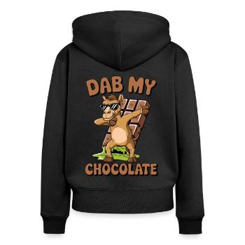 Dubai Dab my Chocolate - Frauen Premium Bio Zip Hoodie - Schwarz - Hinten - Julia (174cm)