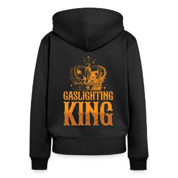 True Professional Gaslighting - Women's Premium Organic Zip Hoodie - black - Back - Julia (174cm)