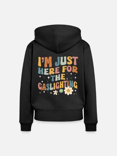 Echtes Professionelles Gaslighting - Frauen Premium Bio Zip Hoodie - Schwarz