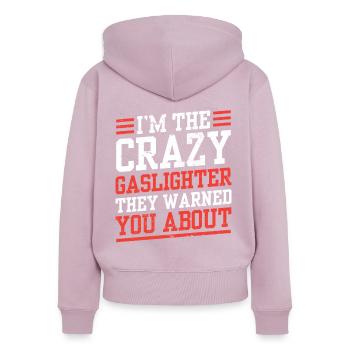 Véritable éclairage au gaz professionnel - Sweat à capuche zippé Premium bio Femme - rose poudré - Dos - Julia (174cm)