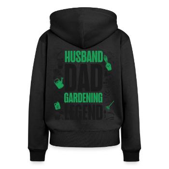 Plant Lover Gardening Dad Husband - Frauen Premium Bio Zip Hoodie - Schwarz - Hinten - Julia (174cm)
