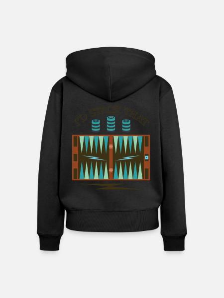 Backgammon Spiel - Frauen Premium Bio Zip Hoodie -