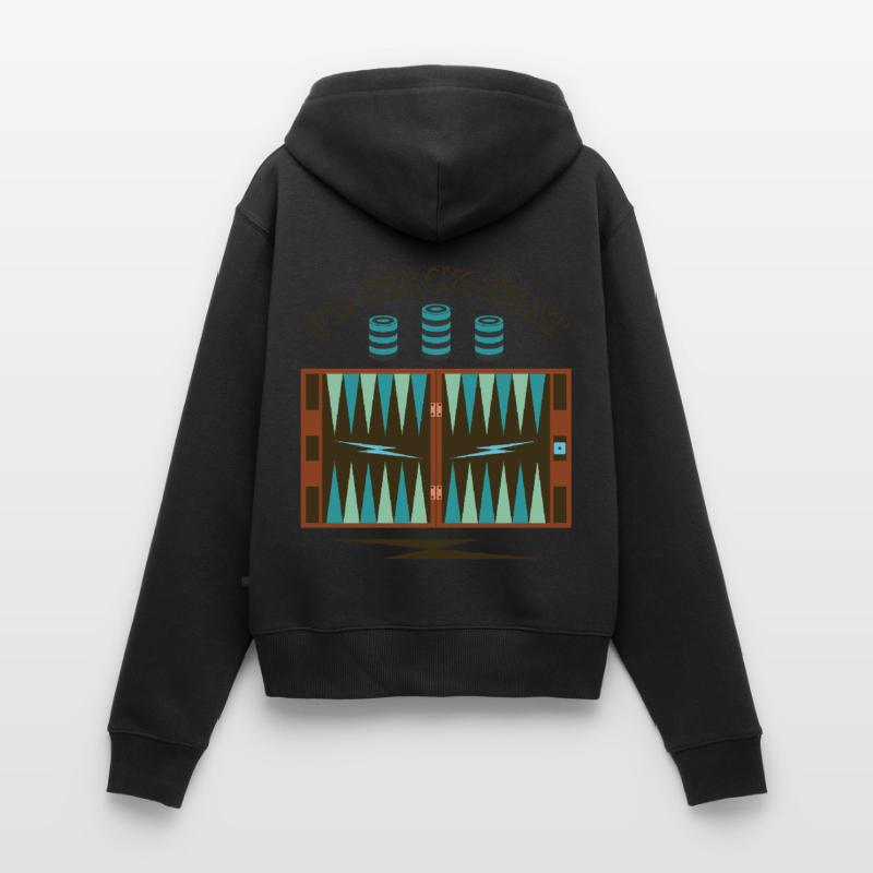 Backgammon Spiel Frauen Premium Bio Zip Hoodie