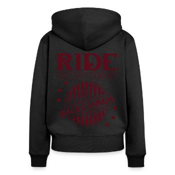 Backgammon Spiel - Frauen Premium Bio Zip Hoodie - Schwarz - Hinten - Julia (174cm)