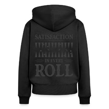 Backgammon Spiel - Frauen Premium Bio Zip Hoodie - Schwarz - Hinten - Julia (174cm)