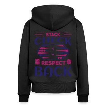 Backgammon Spiel - Frauen Premium Bio Zip Hoodie - Schwarz - Hinten - Julia (174cm)