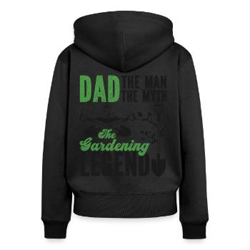 Amoureux des plantes Jardinage Papa Papa Le - Sweat à capuche zippé Premium bio Femme - noir - Dos - Julia (174cm)