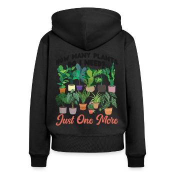Plant Lover Gardening How Many - Women's Premium Organic Zip Hoodie - black - Back - Julia (174cm)
