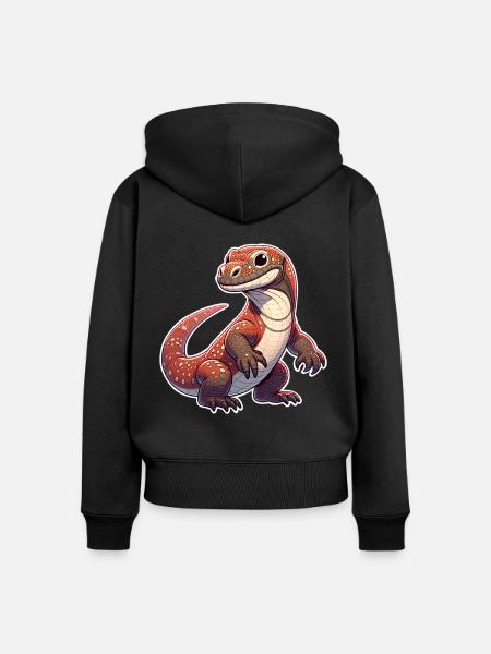 Komodo Dragon - Frauen Premium Bio Zip Hoodie - Schwarz