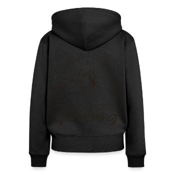 Week-end de jardinage pour les amoureux des plantes - Sweat à capuche zippé Premium bio Femme - noir - Dos - Julia (174cm)