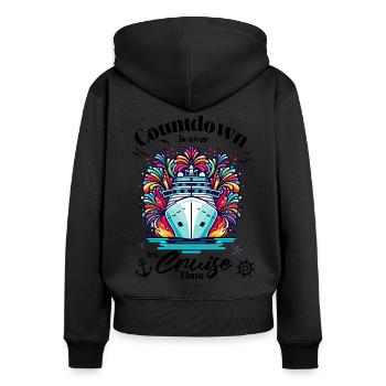 Kreuzfahrt Cruise Kreuzfahrschiff Meer Urlaub - Frauen Premium Bio Zip Hoodie - Schwarz - Hinten - Julia (174cm)