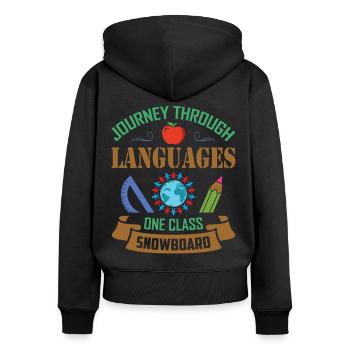 ESL-Lehrer ESL Unterricht - Frauen Premium Bio Zip Hoodie - Schwarz - Hinten - Julia (174cm)