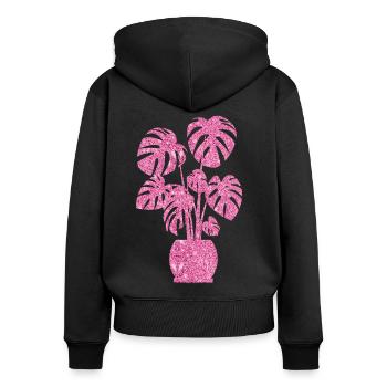 Plant Lover Gardening Diamond - Frauen Premium Bio Zip Hoodie - Schwarz - Hinten - Julia (174cm)