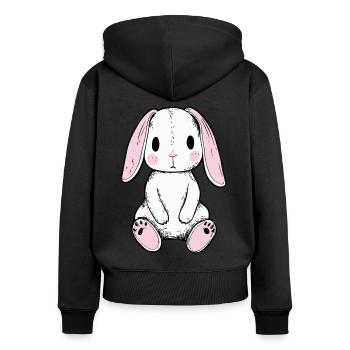 Cute Plush Bunny: Cute Design for Fans - Women's Premium Organic Zip Hoodie - black - Back - Julia (174cm)