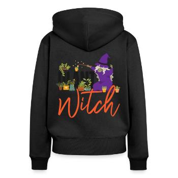 Plant Lover Gardening Halloween - Women's Premium Organic Zip Hoodie - black - Back - Julia (174cm)