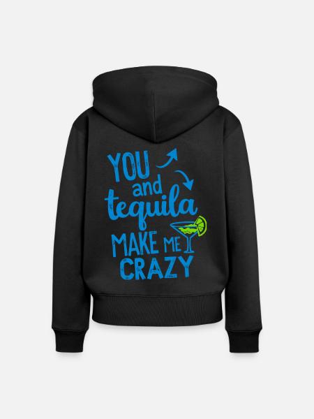 Tequila Party Spruch Zitat - Frauen Premium Bio Zip Hoodie - Schwarz