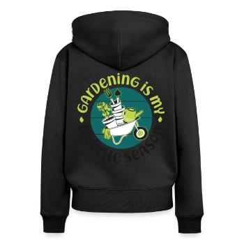 Plant Lover Gardening Gardening Is - Frauen Premium Bio Zip Hoodie - Schwarz - Hinten - Julia (174cm)