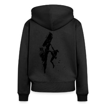 Escalade libre des Alpes : au sommet Limit Sports extrêmes - Sweat à capuche zippé Premium bio Femme - noir - Dos - Julia (174cm)