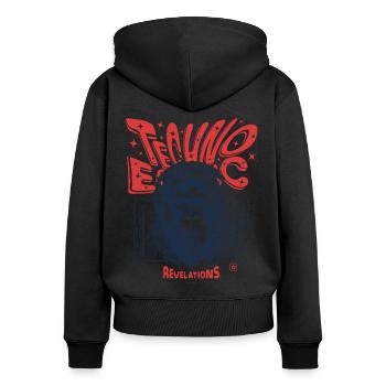 Affe im Beat T-Shirt – Techno-Party mit Style - Frauen Premium Bio Zip Hoodie - Schwarz - Hinten - Julia (174cm)