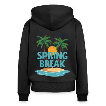 Spring Break Palm Trees Beach - Women's Premium Organic Zip Hoodie - black - Back - Julia (174cm)