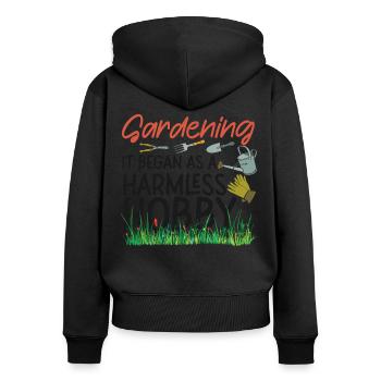 Plant Lover Gardening Gardening It - Frauen Premium Bio Zip Hoodie - Schwarz - Hinten - Julia (174cm)