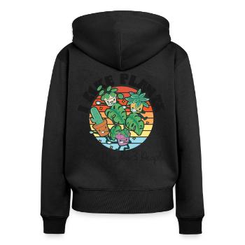 Plant Lover Gardening I Like - Women's Premium Organic Zip Hoodie - black - Back - Julia (174cm)