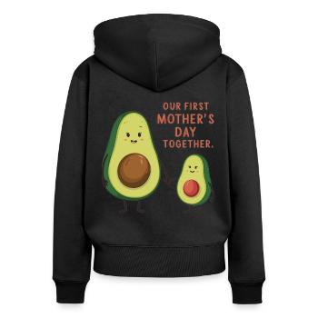 Jolie famille d’avocats pour la fête des mères - Sweat à capuche zippé Premium bio Femme - noir - Dos - Julia (174cm)