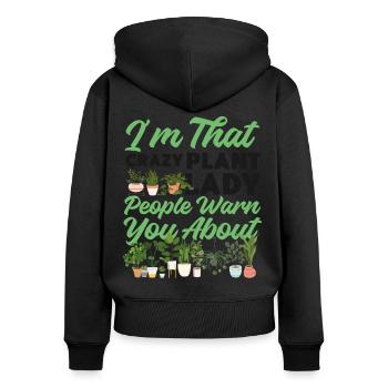 Plant Lover Gardening I'm That - Frauen Premium Bio Zip Hoodie - Schwarz - Hinten - Julia (174cm)