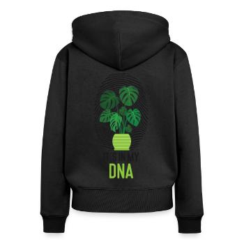 Plant Lover Gardening Monstera - Frauen Premium Bio Zip Hoodie - Schwarz - Hinten - Julia (174cm)