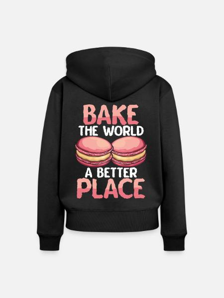 Macaron Bäcker Konditor Macaron-Liebhaber - Frauen Premium Bio Zip Hoodie - Schwarz