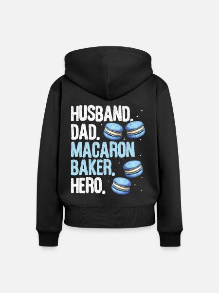 Macaron Bäcker Konditor Macaron-Liebhaber - Frauen Premium Bio Zip Hoodie - Schwarz