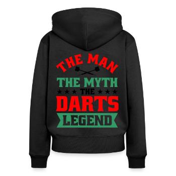 Dart Dartspieler Dartspiel Herren - Frauen Premium Bio Zip Hoodie - Schwarz - Hinten - Julia (174cm)