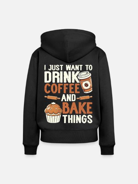 Backen Bäcker Bäckerei - Frauen Premium Bio Zip Hoodie - Schwarz