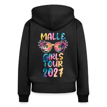 Malle Girls Tour 2027 - Frauen Premium Bio Zip Hoodie - Schwarz - Hinten - Julia (174cm)