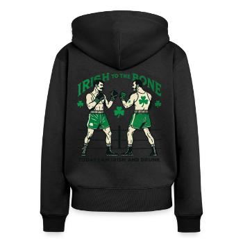 St. Patrick's Day Irish to the Bone - Women's Premium Organic Zip Hoodie - black - Back - Julia (174cm)