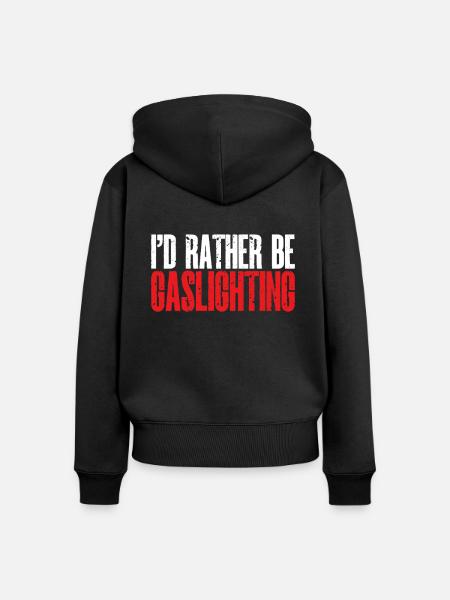 Gaslighting Gaslighter - Frauen Premium Bio Zip Hoodie - Schwarz