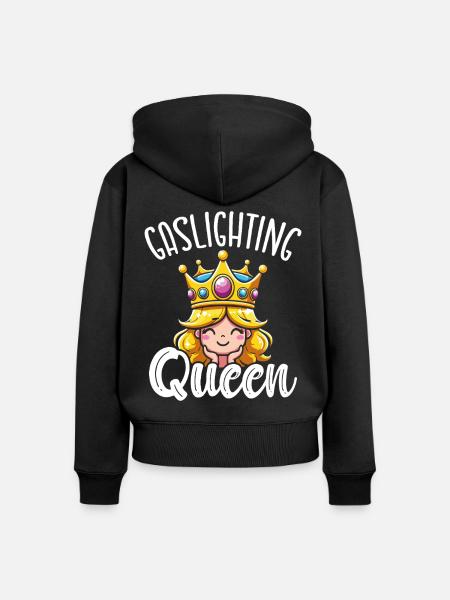 Gaslighting Gaslighter - Frauen Premium Bio Zip Hoodie - Schwarz