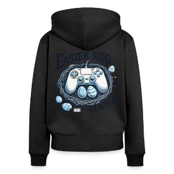 Gaming Osterei Jäger Controller Design - Frauen Premium Bio Zip Hoodie - Schwarz - Hinten - Julia (174cm)