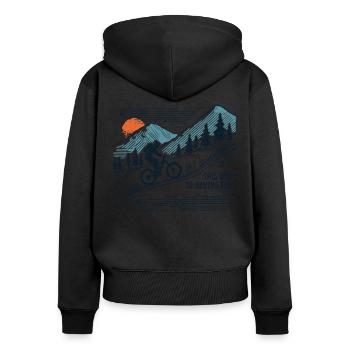 Aventure à vélo en montagne : cette façon de s’amuser - Sweat à capuche zippé Premium bio Femme - noir - Dos - Julia (174cm)
