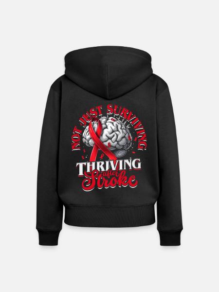Schlaganfall Erholung - Frauen Premium Bio Zip Hoodie - Schwarz