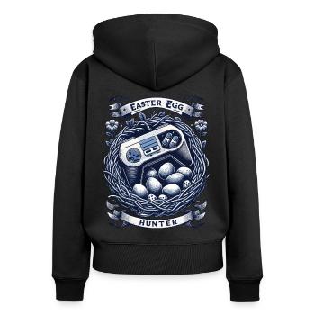 Easter Egg Hunter Gaming Retro Controller - Frauen Premium Bio Zip Hoodie - Schwarz - Hinten - Julia (174cm)