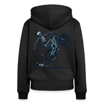 Vélo Follement Douloureux Joie De Vivre - Sweat à capuche zippé Premium bio Femme - noir - Dos - Julia (174cm)