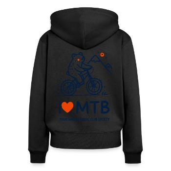 Vélo Ours J’aime VTT Fun VTT - Sweat à capuche zippé Premium bio Femme - noir - Dos - Julia (174cm)