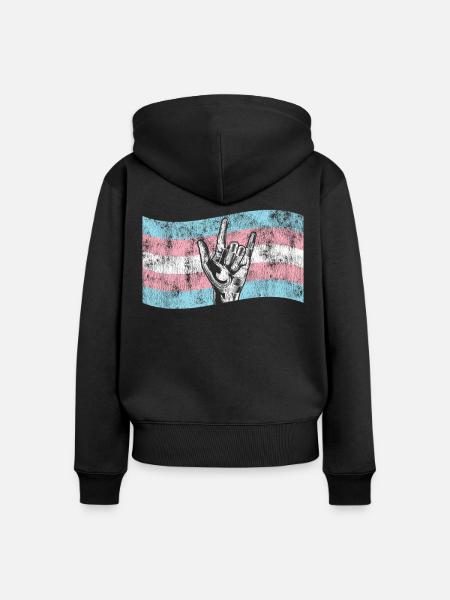 Transgender Trans LGBT Pride - Frauen Premium Bio Zip Hoodie - Schwarz