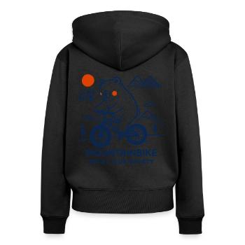 Cycling Adventure with Bear Mountain Bike Social Club - Women's Premium Organic Zip Hoodie - black - Back - Julia (174cm)